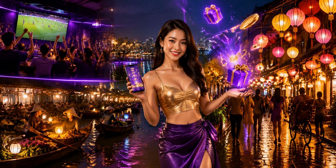 Người dùng Hà Nội đăng ký và nhận bonus tại chợ đêm với ánh đèn nhộn nhịp